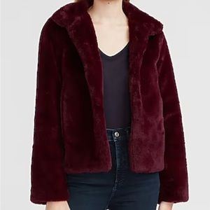 Express Maroon Faux Fur Jacket